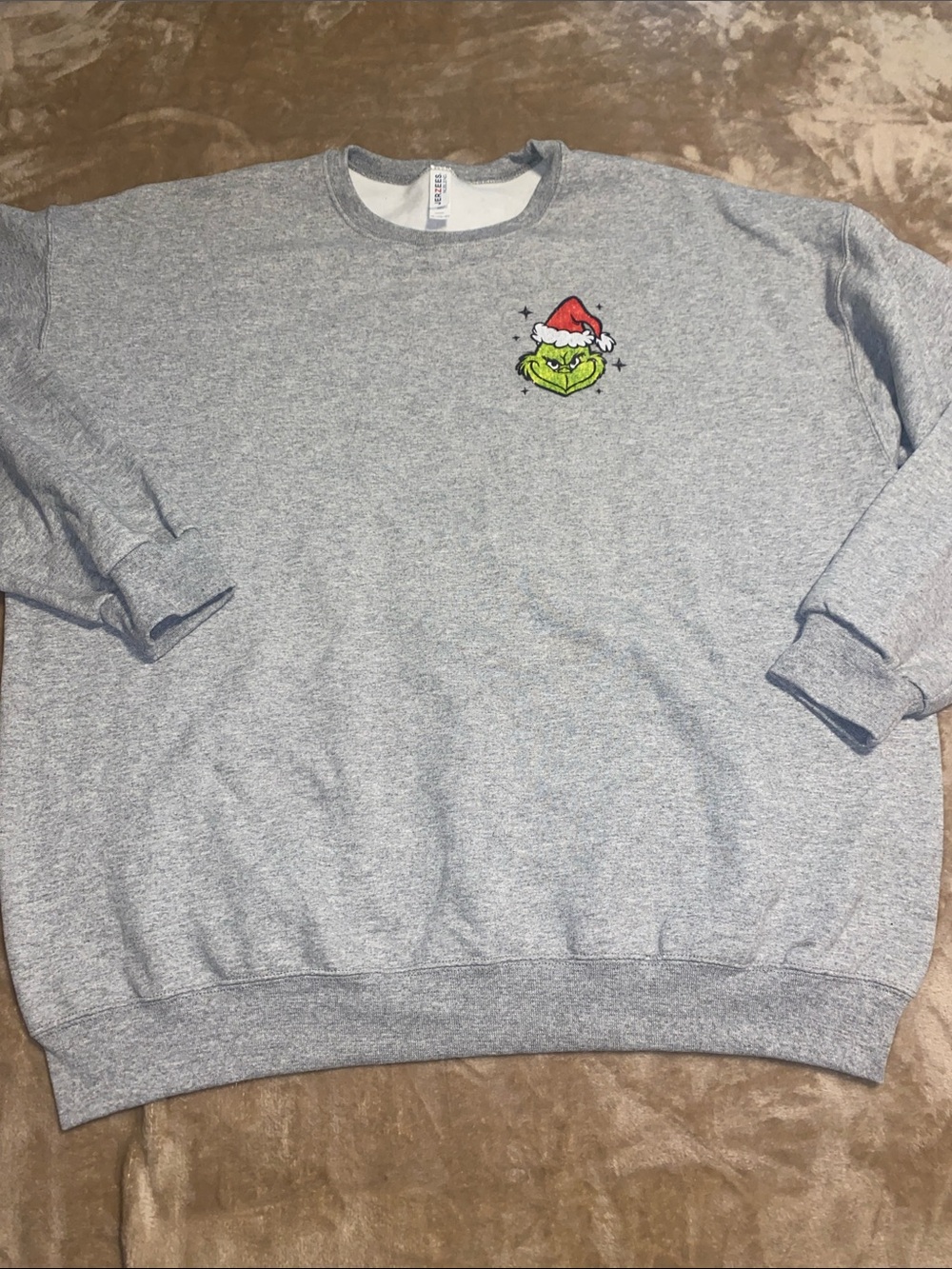 Jerzees The Grinch Crewneck Sweatshirt with Festive Green Grinch Emblem